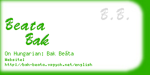 beata bak business card